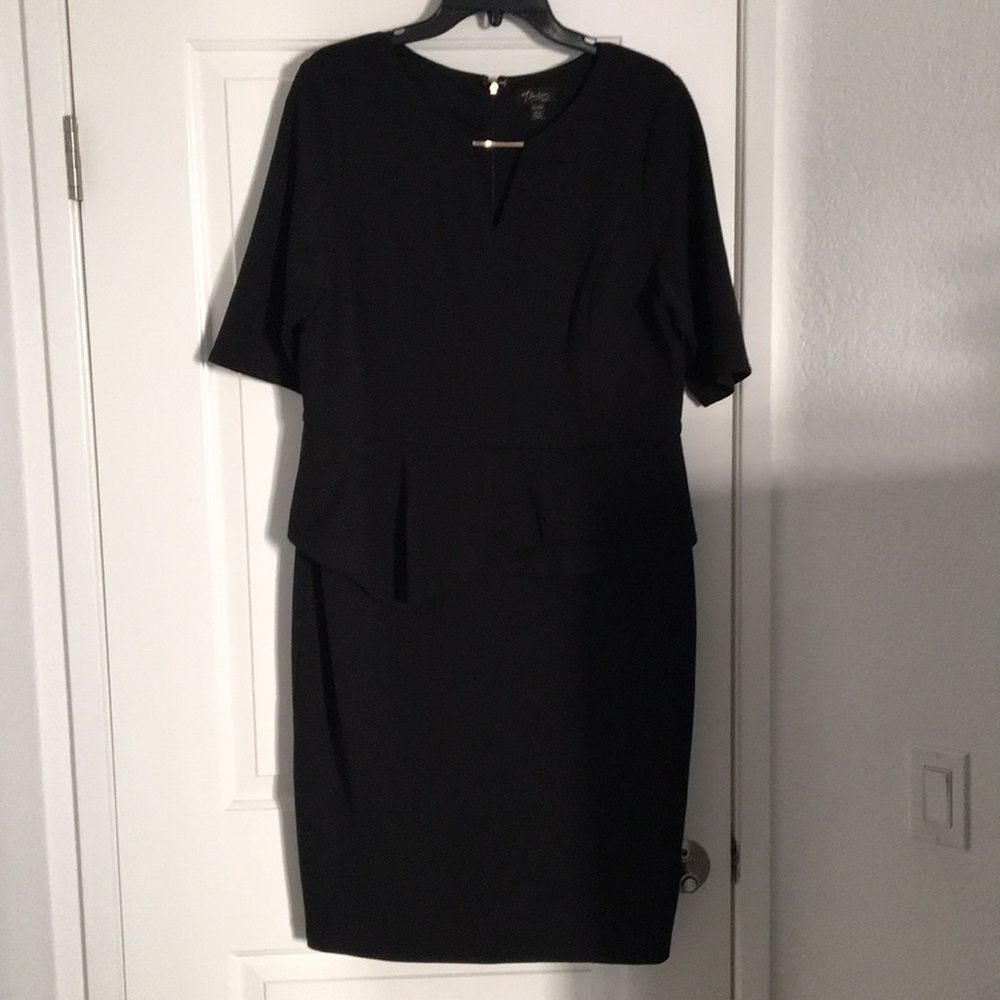 Thalia Sodi Black Peplum Dress with Half Sleeves